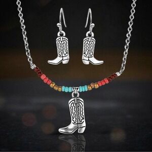 Montana Silversmiths Colorstruck Cowboy Boot Beaded Jewelry Set NEW NIB